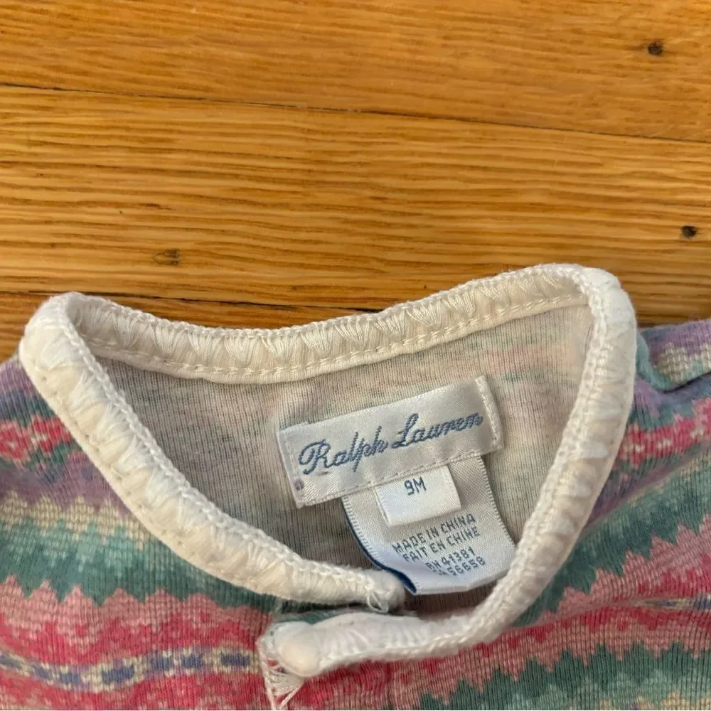 Ralph Lauren purple/pink/green stripe long sleeve jumpsuit